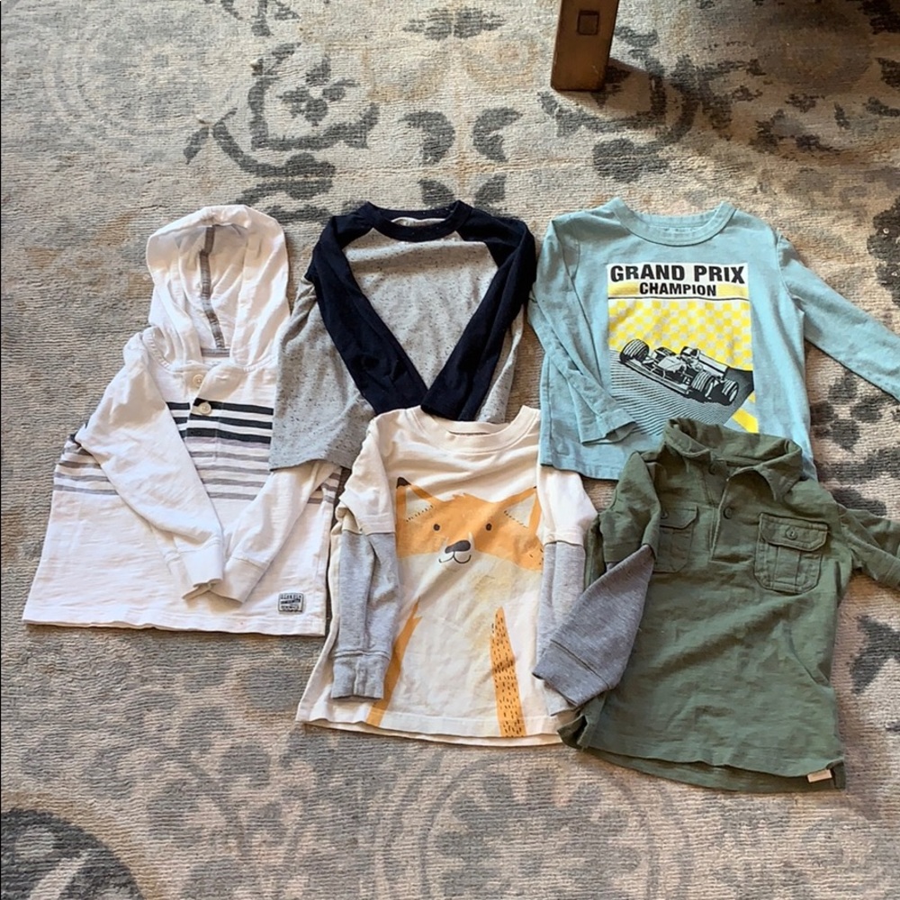 Lot Of 5 Boys 3T Long Sleeved Shirts
